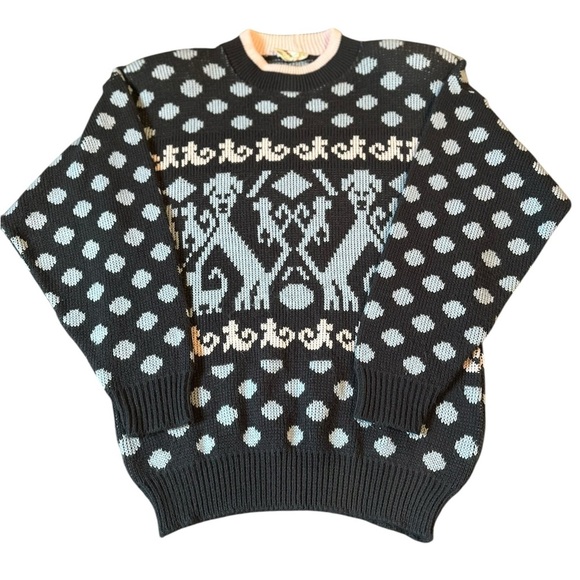 Vintage Sweaters - Vintage Acrylic Puppy Sweater